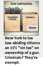 New York Democrats unveiled their latest public safety innovation this week: an 11 percent ''sin tax'' on firearms and ammunition designed to discourage citizens from defending themselves while encouraging the state to locate its missing tax revenue. Modeled after California's Gavin Newsom's hit program ''Tax It Until It Behaves,'' the proposal promises higher prices, longer forms, and the knowledge that the only people affected are the ones already following the law.